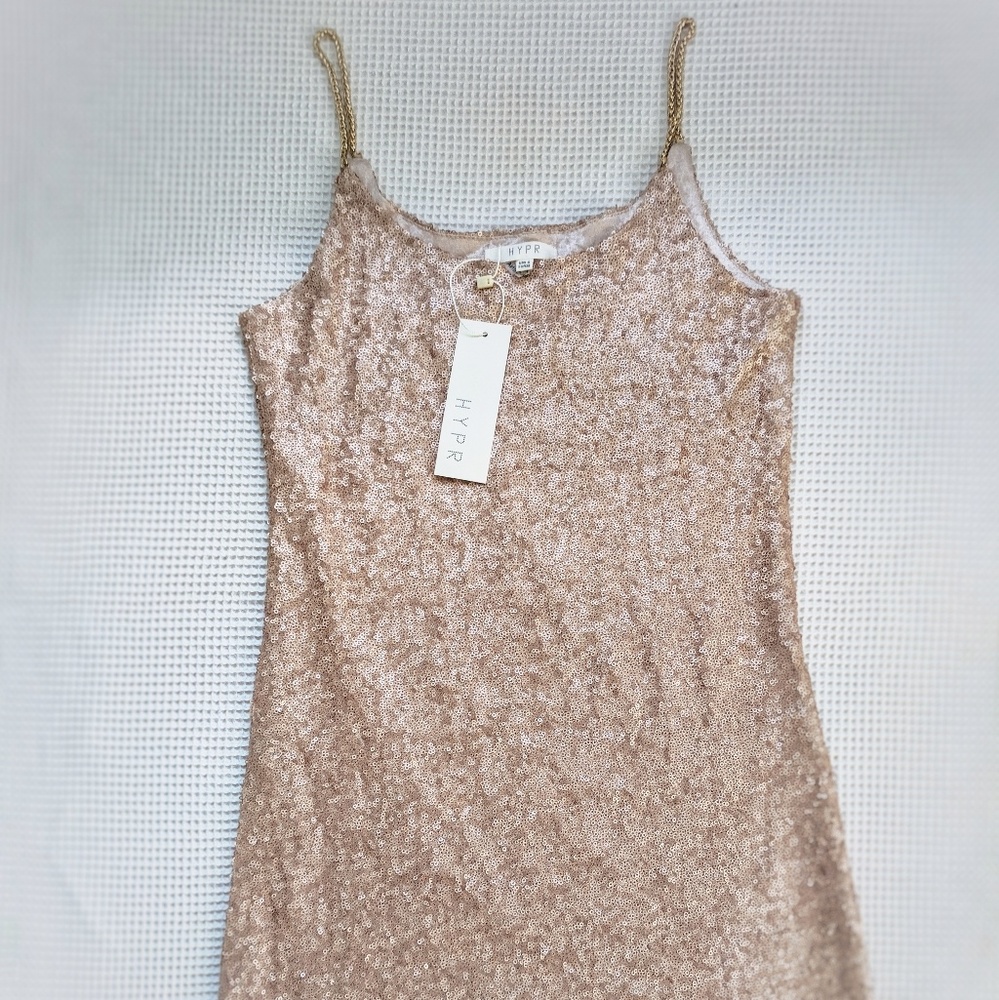 Hypr rose gold sequin tank