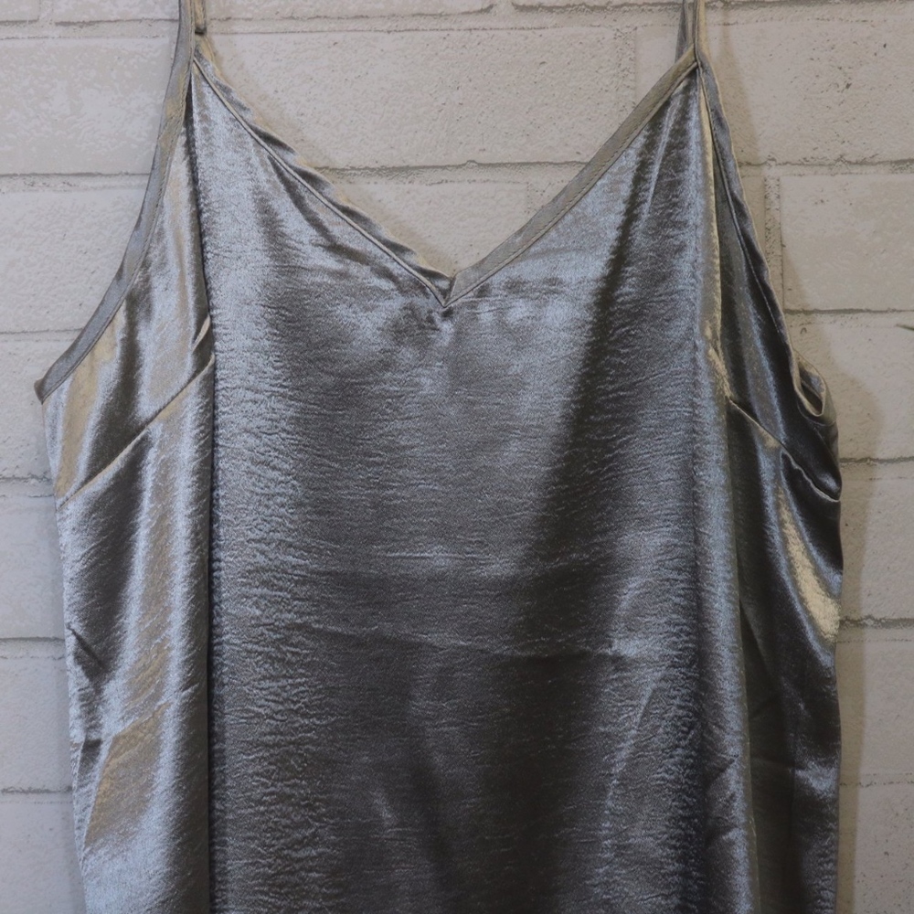 Short Silver Satin Dress from Boohoo