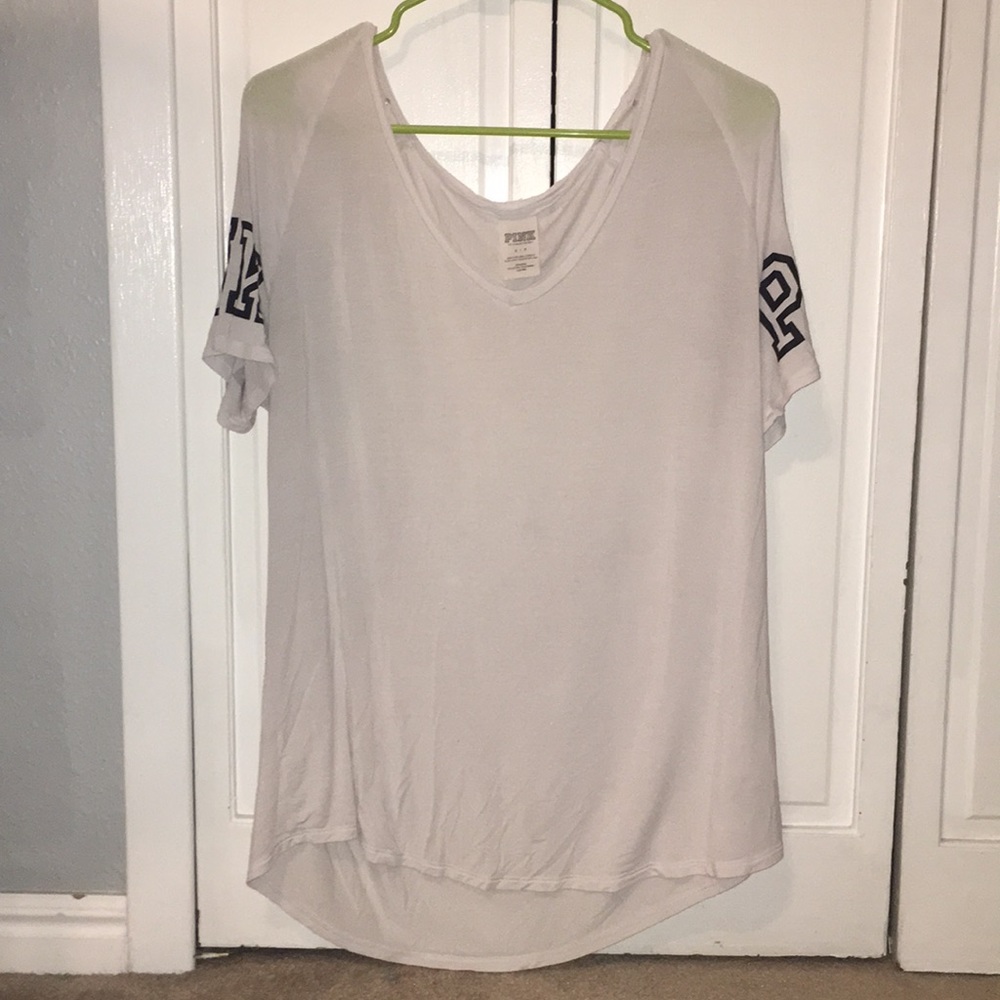 PINK white oversized tee