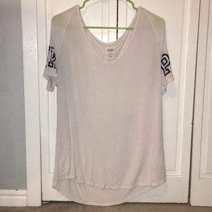 PINK white oversized tee