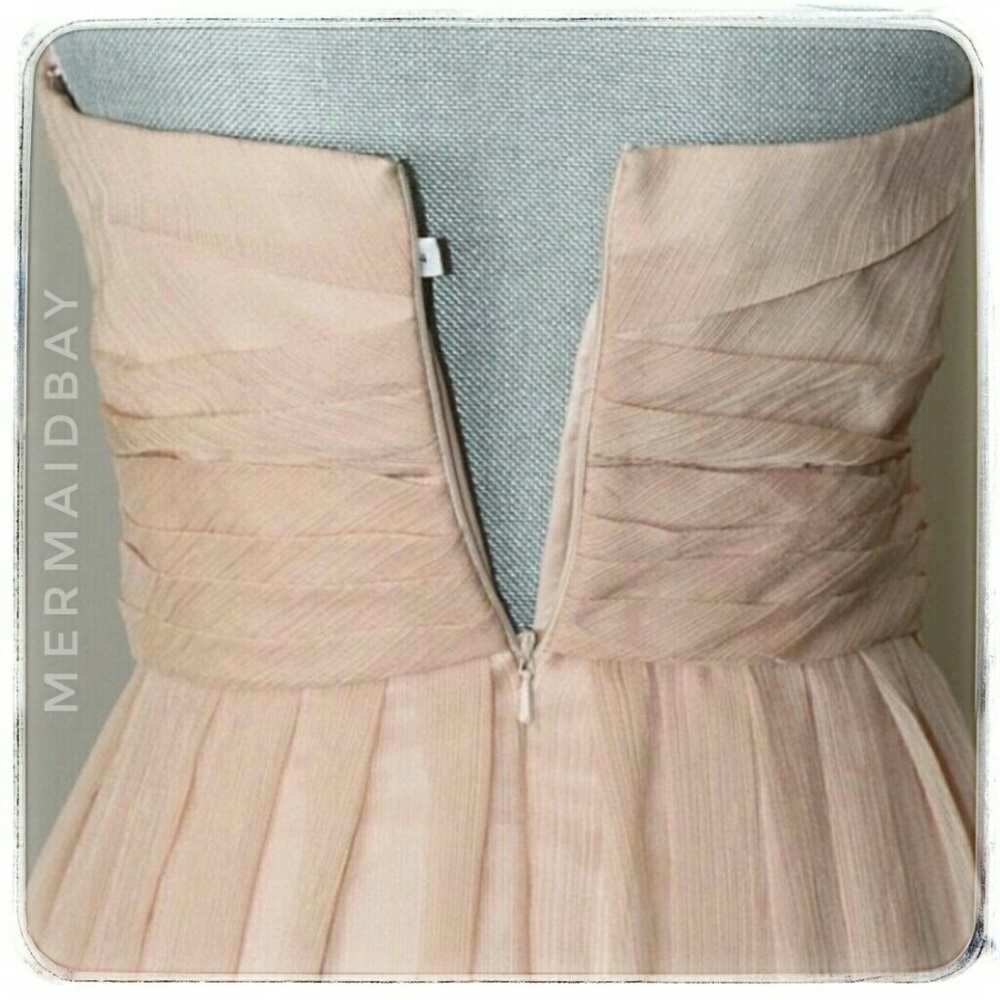 GORGEOUS soft rose gold/beige dress strapless prom - Picture 3 of 8