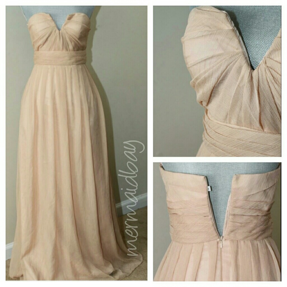 GORGEOUS soft rose gold/beige dress strapless prom