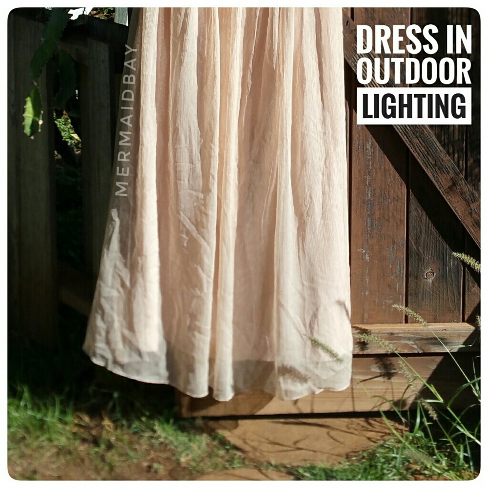 GORGEOUS soft rose gold/beige dress strapless prom - Picture 8 of 8