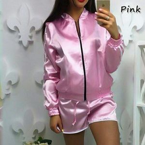 🆕Sexy women satin sport two piece suit