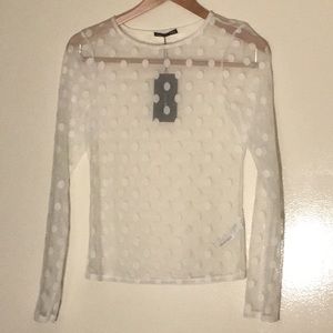 Zara - Sheer Polka Dot Shirt