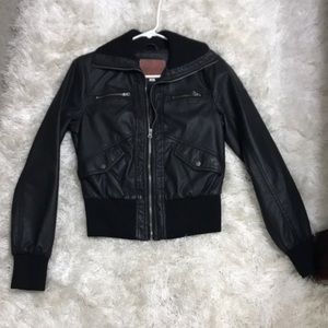 Black leather jacket