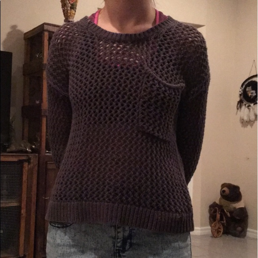 Dark grey holy long sleeve top