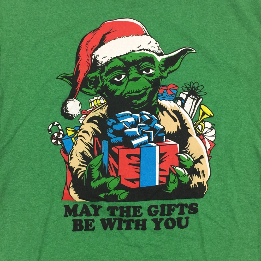 ❤️ Star Wars Yoda Christmas Graphic Tee Size Large - Picture 2 of 4