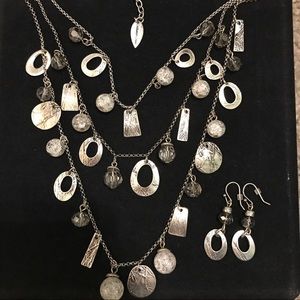 Coldwater Creek silver layered necklace