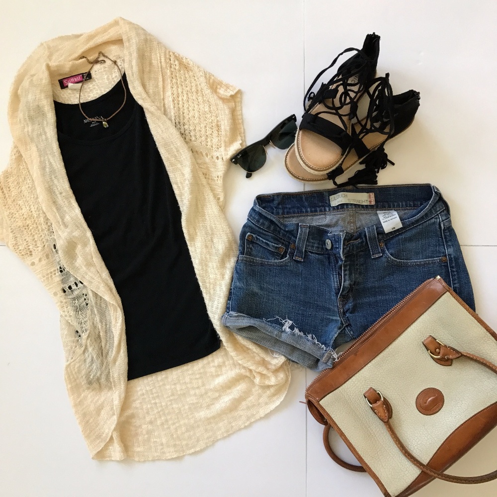Boho Knit Cacoon Short Sleeve Cardigan