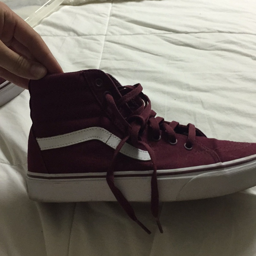 Maroon high top vans!  7.5 mens or 9.0 womens