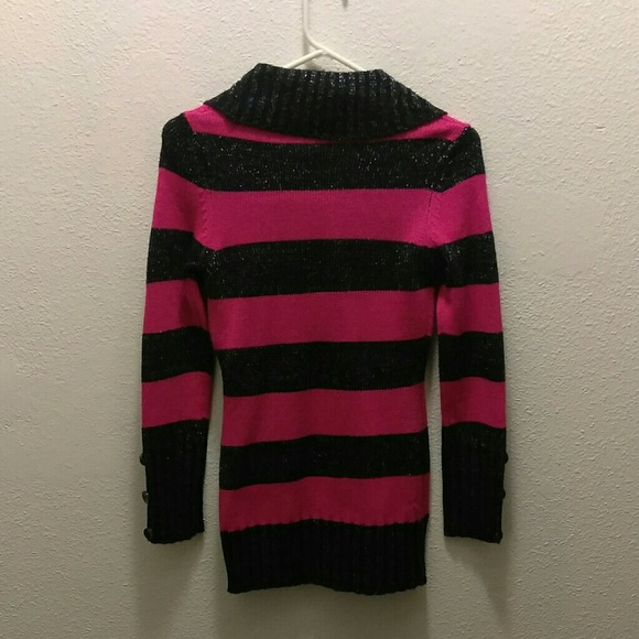 #083👉🏼New Sweater Shirt Pink/Black/Silver #NoTag - Picture 4 of 4