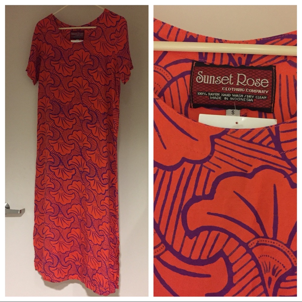 ❌SOLD  Full length tropical dress from Hawaii