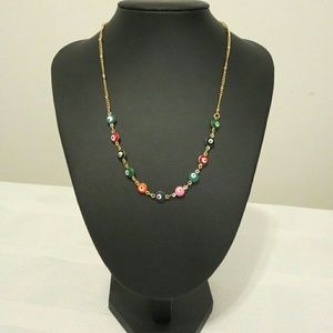 Multicolored evil eye necklace