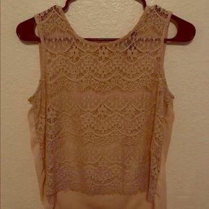 Tan lace shirt