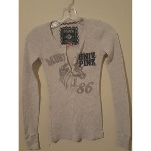 Victoria's secret PINK grey thermal shirt