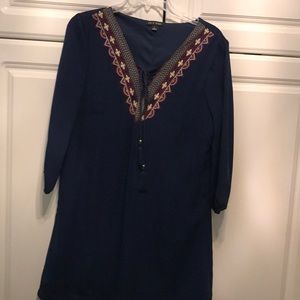 Dillard's Navy Blue Lace Up Dress