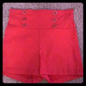 Hot pink high waisted shorts