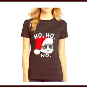 Christmas funny Ho ho no Grumpy cat T shirt