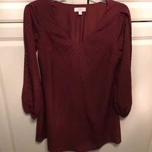 Maroon Candie's V Neck Dress