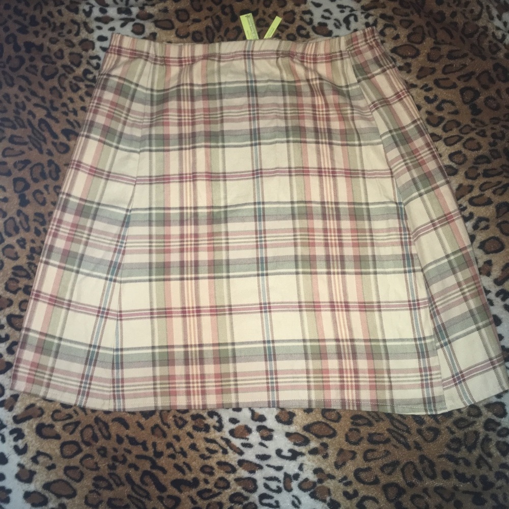Dusty Rose Plaid Skirt 7/8