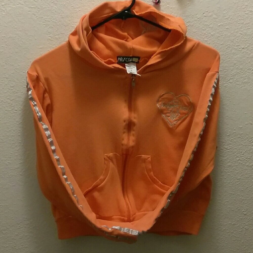 #260👉🏼Kids Sweat Jacket Orange/Black