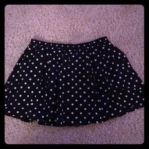 Black and white polka dot skater skirt