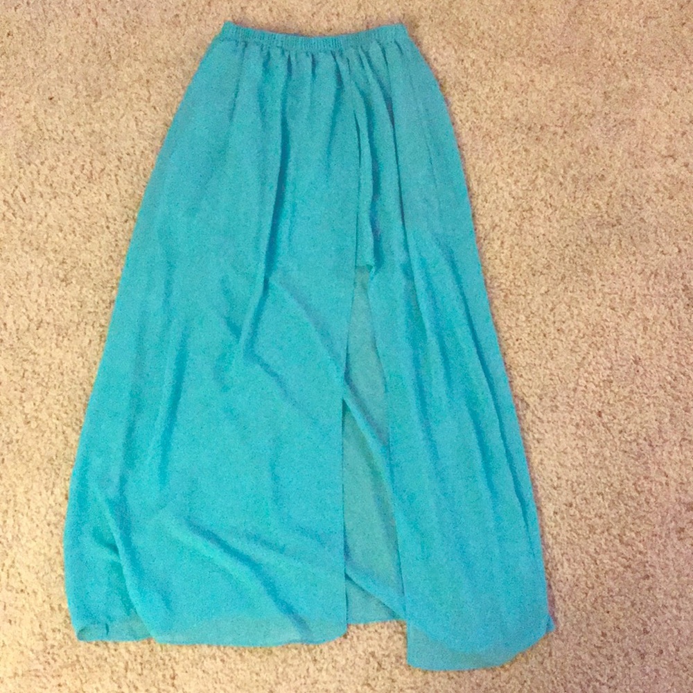 Teal maxi skirt