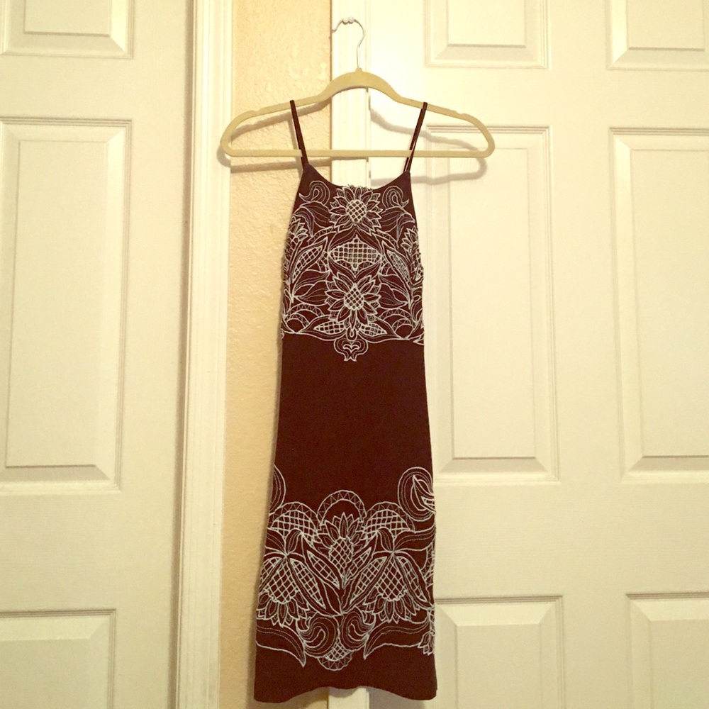 Free People black embroidered dress
