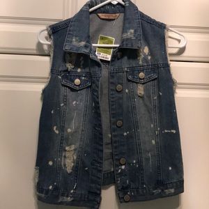 Distressed Jean Vest