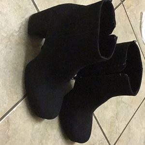 Black platform booties