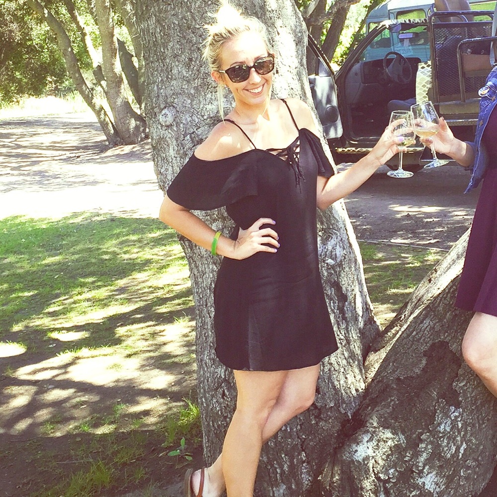 Black off the shoulder dress