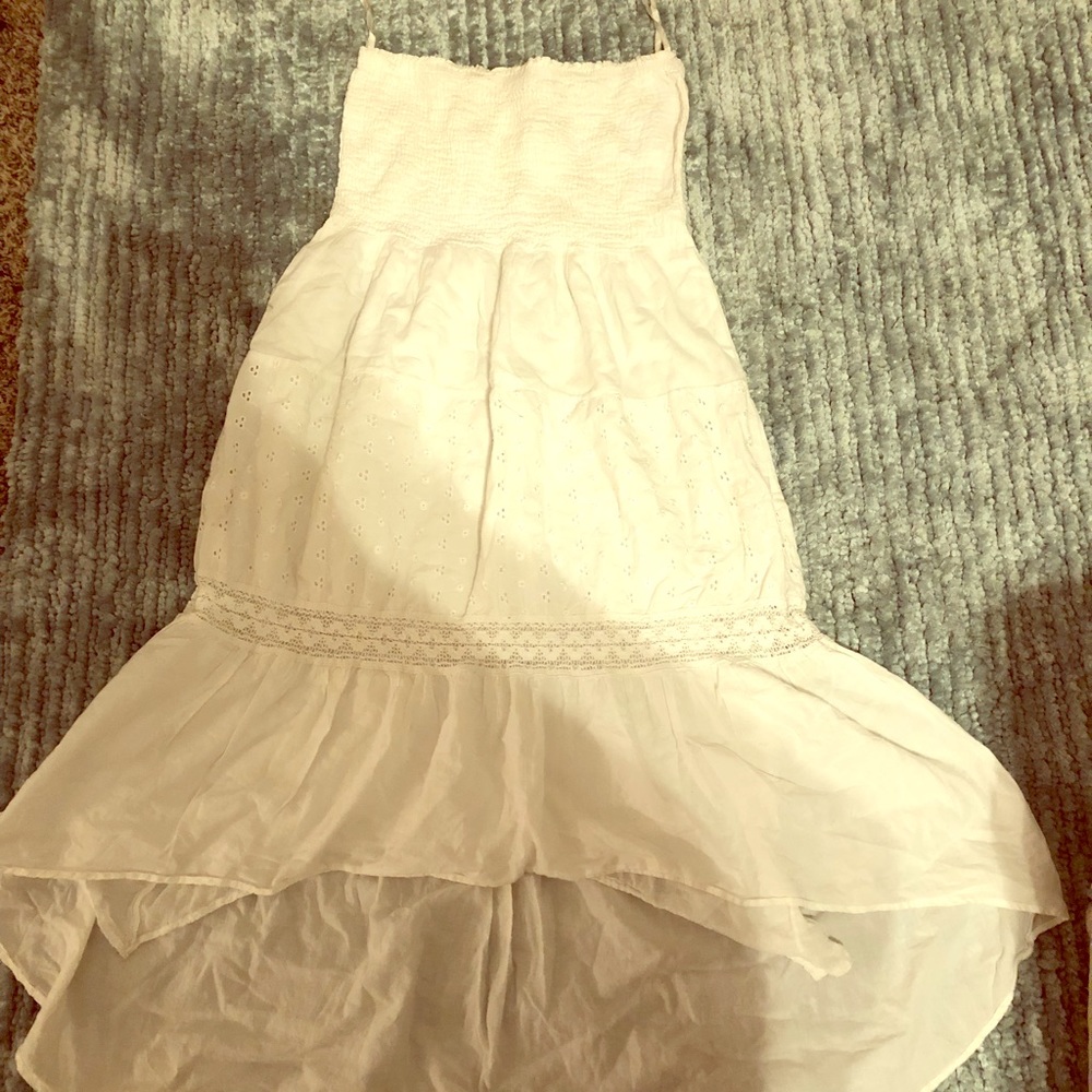 White strapless summer dress