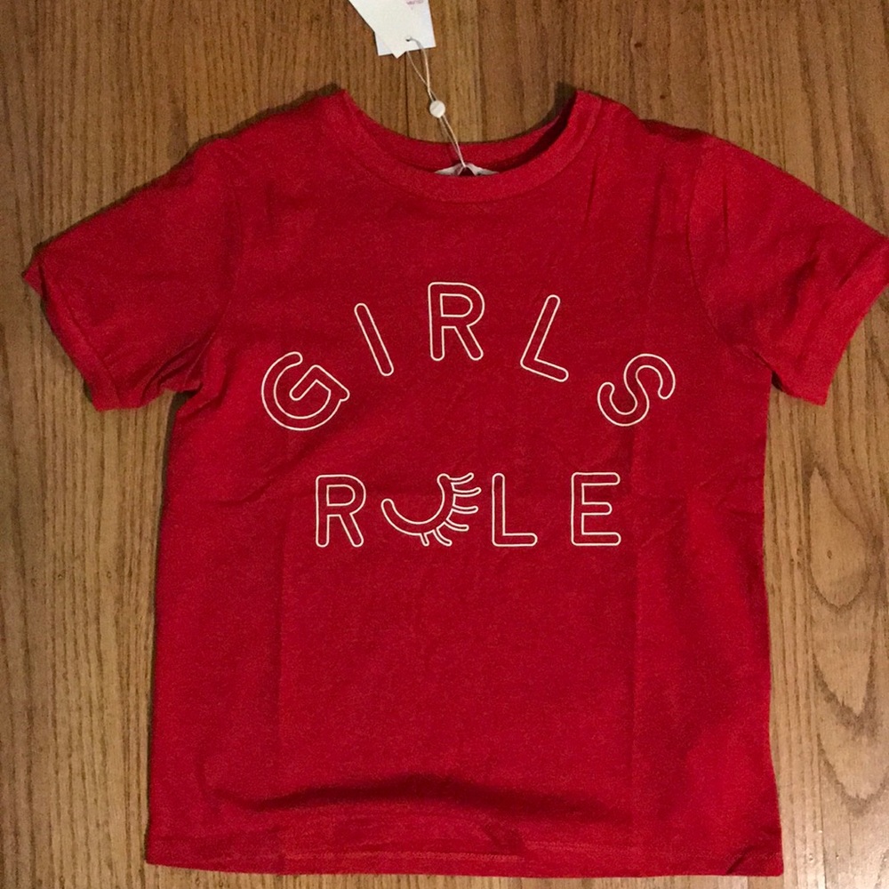 girls rule red tee