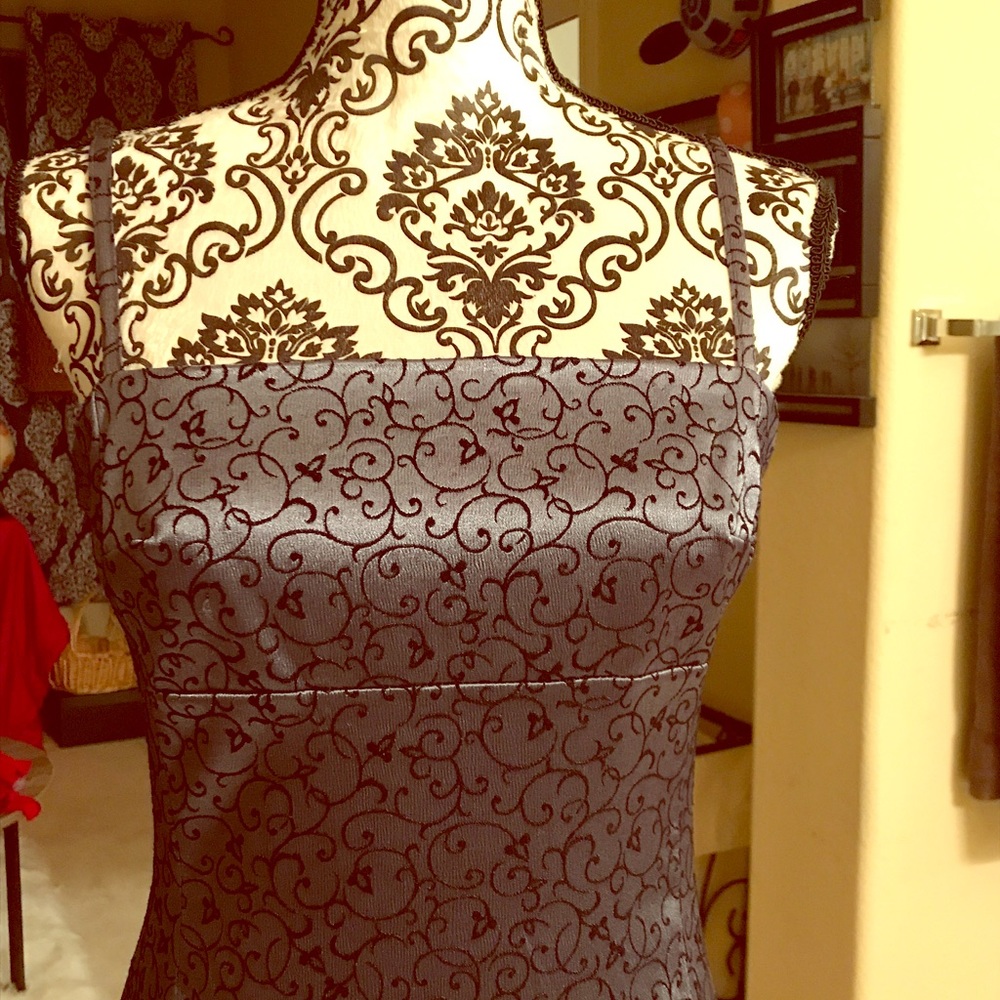 Cocktail spaghetti straps dress blue