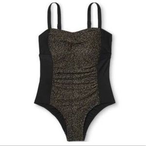 New leopard print plus size one piece