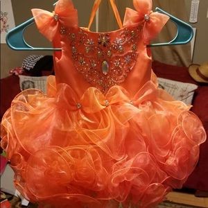 Tangerine pageant dress 12-18 months EUC