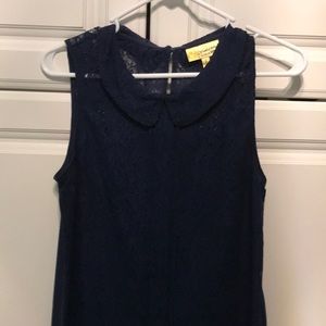Princess Vera Wang Navy Blue Collard Lace Top