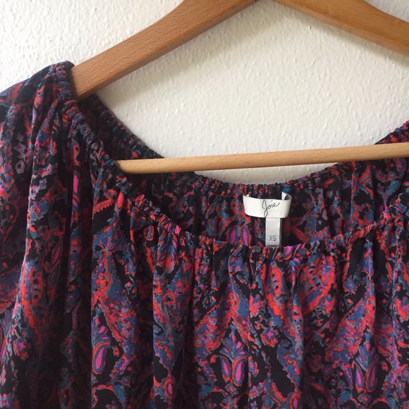 Joie Silk Newbury Peasant Blouse in Fuchsia - Picture 6 of 8
