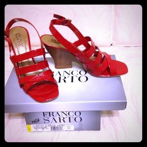 Franco Sarto red patent shoes.  New.
