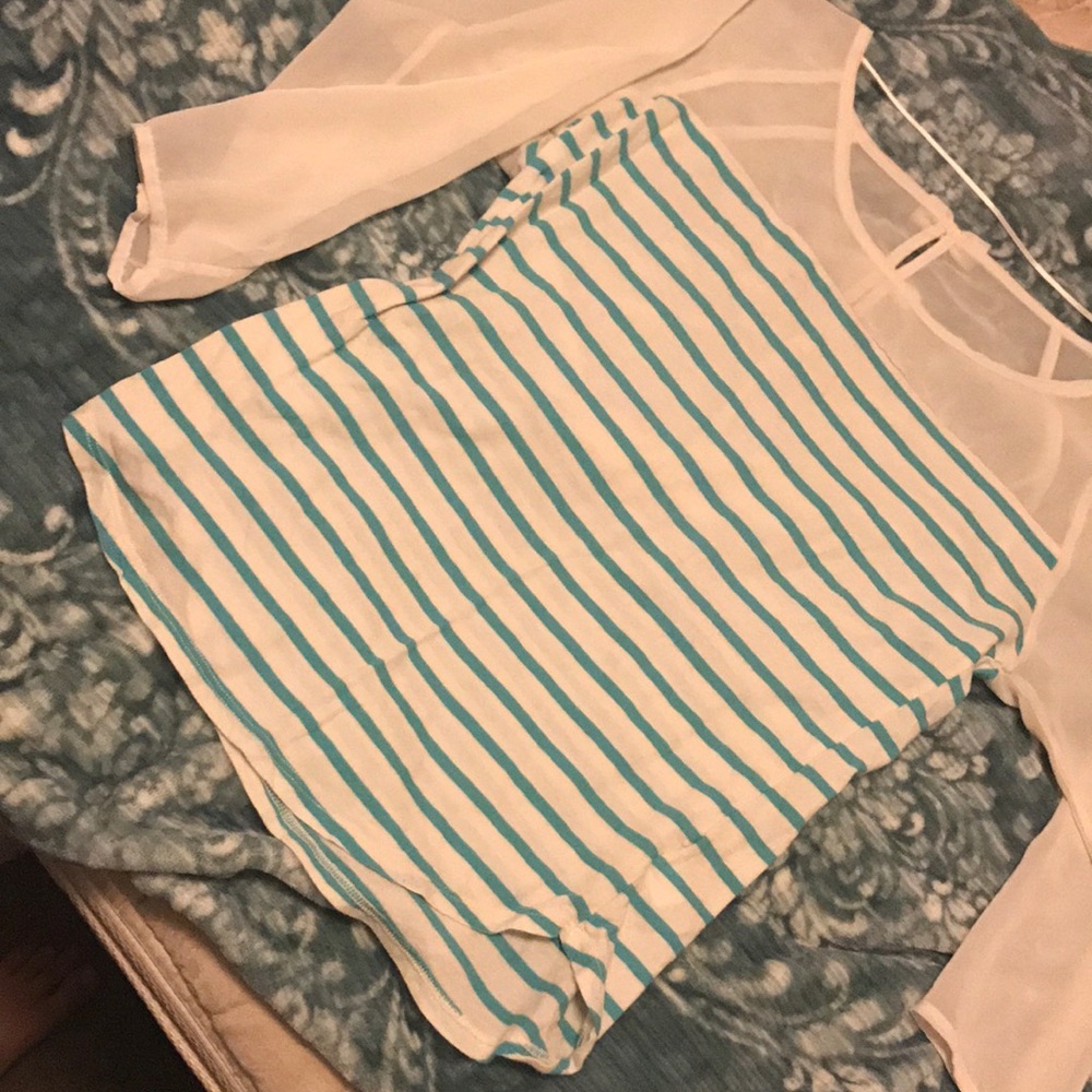 Blue w white long shirt