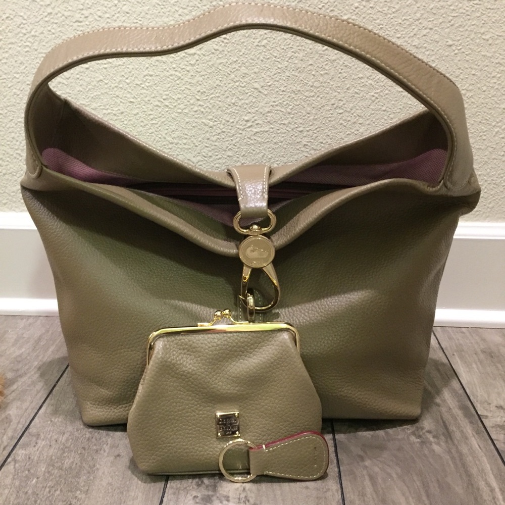 Dooney & Bourke Pebble Leather Hobo w/Logo Lock