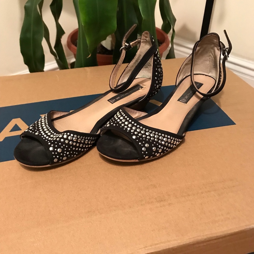 Black Tippsy silver studded sandals - Picture 4 of 8