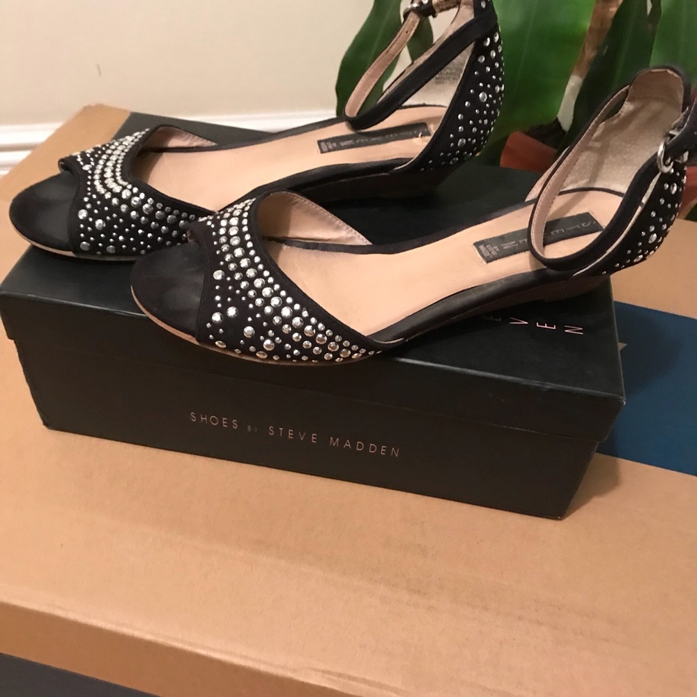 Black Tippsy silver studded sandals - Picture 6 of 8