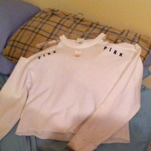 NWT PINK Victoria's Secret white xs sweatshirt