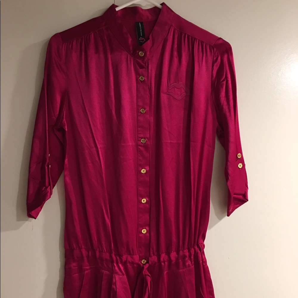 Married to the Mob red satin jumper