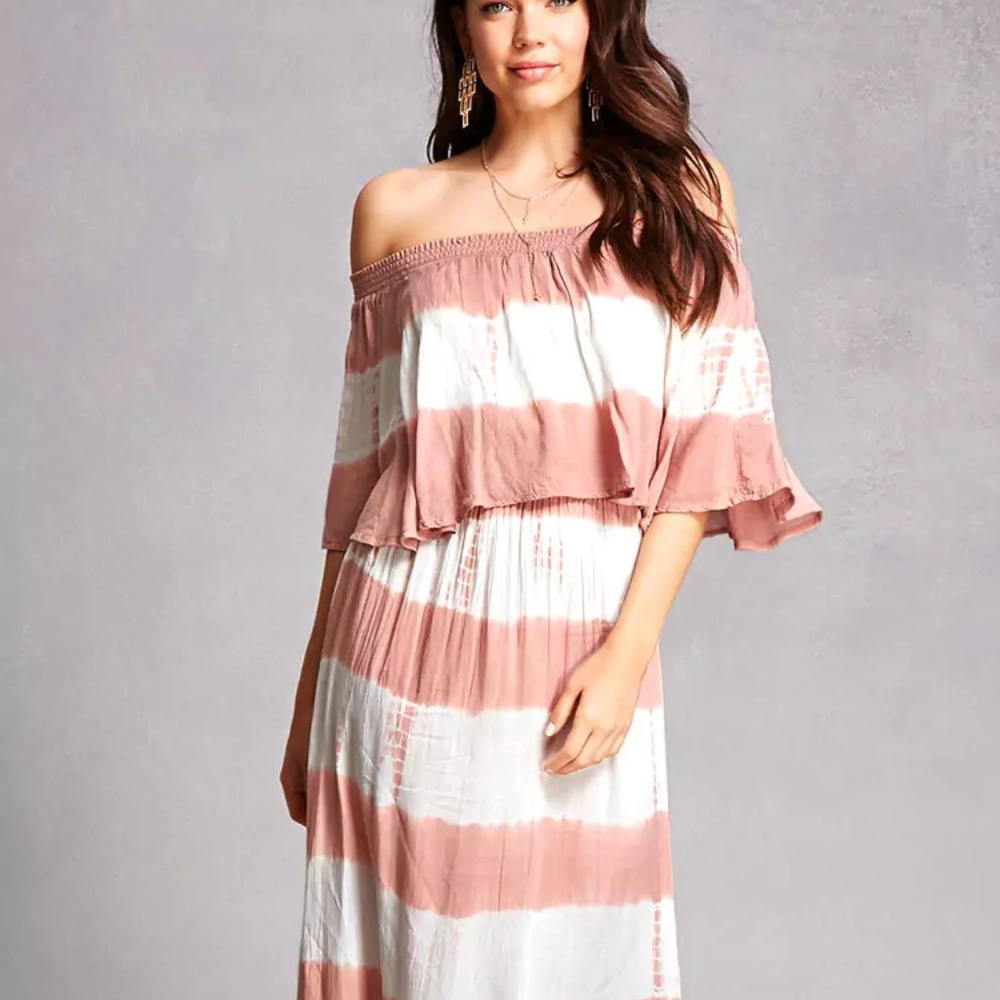 Forever 21 Boho Me Off the Shoulder Dress, L, NWT