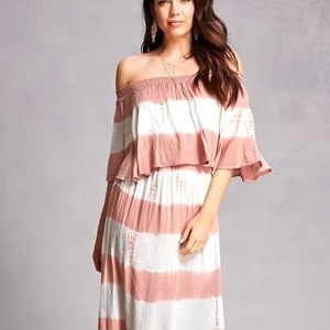Forever 21 Boho Me Off the Shoulder Dress, L, NWT