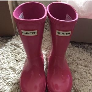 Hunter Kids Pink Rain Boot Size 8TUK 9TUSB 10TG