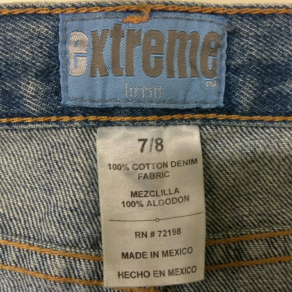 #036👉🏼Bell Bottom Blue Jeans With American Flag Left Leg - Picture 5 of 6